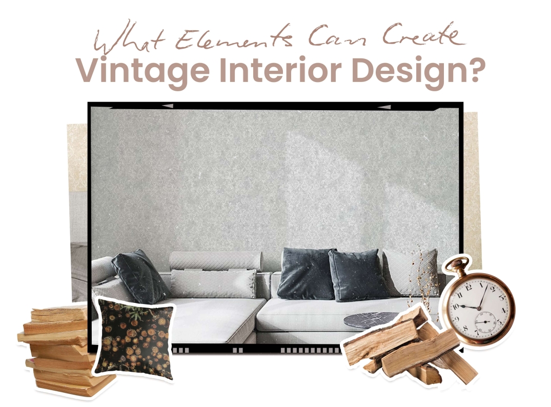 What elements can create vintage interior design?